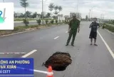 Xuất hiện hố ‘tử thần’ giữa đường gom khu công nghiệp ở Thái Nguyên
