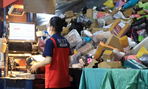 Bên trong một trung tâm giao nhận ngày giáp Tết: nhân viên 'bơi' trong biển hàng hóa, băng chuyền phân loại tự động hàng hóa tốc độ 2 mili giây
