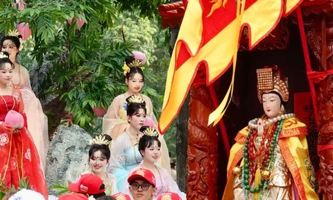 "Tiên đồng Ngọc nữ" xuất hiện giữa phố chiều mùng 9: Điều gì khiến hàng nghìn người đứng kín đường ở Bình Dương?