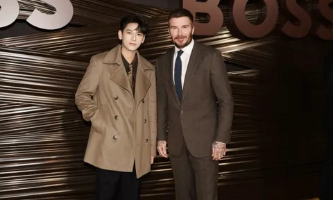 Nam thần Việt diện outfit “tốt gỗ, tốt cả nước sơn”, tạo nên khung hình gấp đôi visual khi xuất hiện bên cạnh ngôi sao đình đám David Beckham