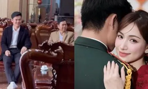 Clip Đại uý Thăng Văn Cương bẽn lẽn đi hỏi cưới Hoà Minzy, 1 chi tiết lộ rõ mối quan hệ với nhà vợ