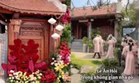Chẳng cần vàng đeo trĩu cổ hay sổ đỏ trao tay, đám cưới này vẫn toát ra khí chất "hào môn" gia phong quyền quý
