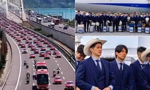 Choáng ngợp với những màn đến World Cup 2026 cực hoàng tráng: Từ dàn trai đẹp đội mũ cao bồi, lễ "rửa tội" máy bay đến 100 chiếc xe hộ tống