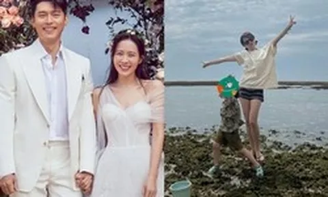 Son Ye Jin - Hyun Bin đi du lịch đúng dịp kỷ niệm đặc biệt, ai dè bị quý tử đẹp trai cao ráo chiếm sạch spotlight