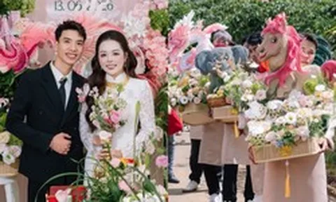 Tráp cưới “voi chín ngà, gà chín cựa, ngựa chín hồng mao” như sính lễ của Sơn Tinh trao Mị Nương xuất hiện ở Bảo Lộc