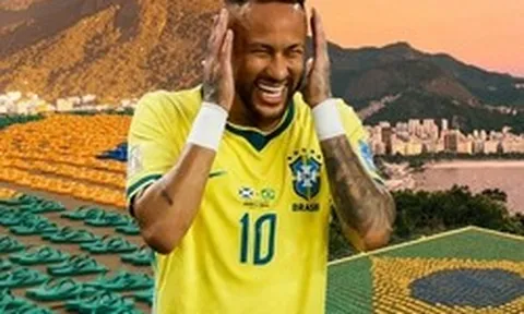 Hãng dép tông Brazil gây sốc khi xếp 4.500 đôi dép thành quốc kỳ khổng lồ cổ vũ World Cup