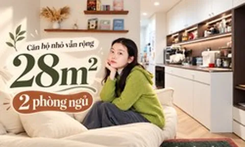 Căn hộ 28m² vẫn có 2 phòng ngủ, 1 phòng khách: Nhìn cách cô gái xử lý nhà dài và hẹp mới thấy từng mét vuông đều có giá trị