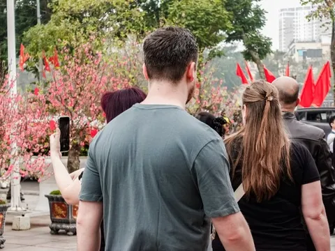 Khách Tây ngỡ ngàng trước vườn đào lớn chưa từng có nằm ngay giữa trung tâm Hà Nội