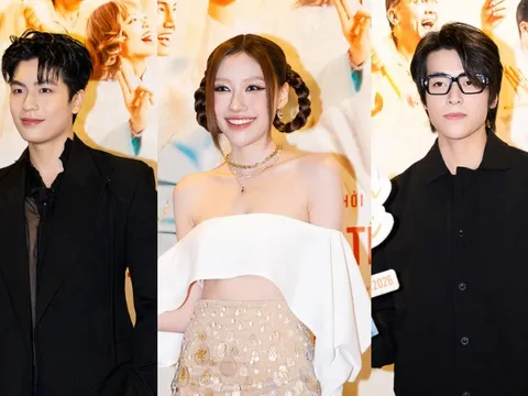 Thảm đỏ HOT nhất hôm nay: Uyển Ân hở bạo hết nấc với váy xuyên thấu, 2 mỹ nam Thỏ Ơi!! đọ visual nét căng