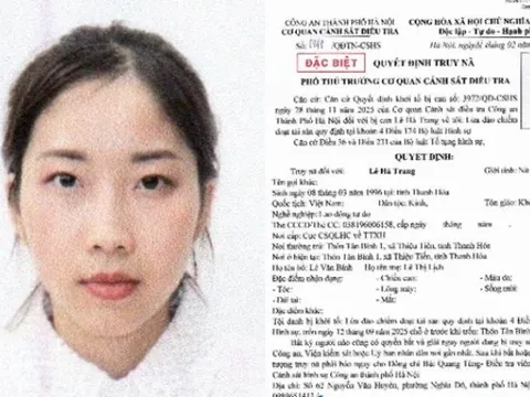 Truy nã đặc biệt Lê Hà Trang SN 1996
