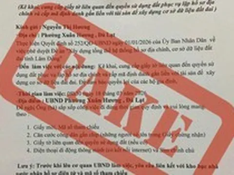 Cẩn trọng khi nhận được "Giấy mời" lạ ở Đà Lạt