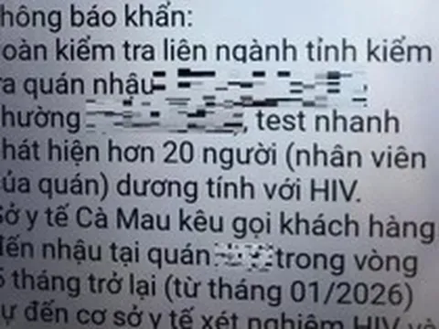 Thực hư thông tin nhân viên nhà hàng ở Cà Mau nhiễm HIV gây xôn xao