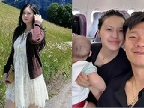 Nghỉ lễ ngay sau chức vô địch, Thành Chung lên máy bay đưa vợ con đi nghỉ dưỡng sang chảnh, nhan sắc mẹ 2 con của bà xã hotgirl gây sốt
