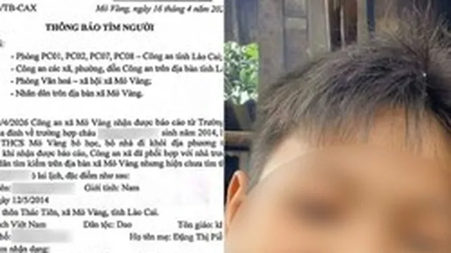 Một nam sinh 12 tuổi mất tích bí ẩn nhiều ngày